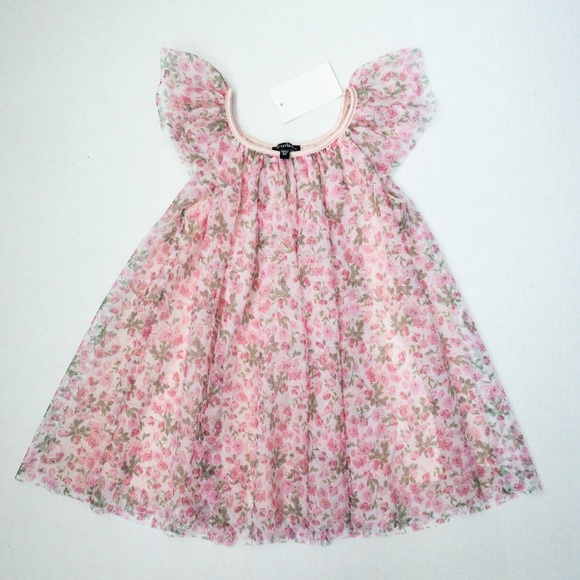 Zunie Floral Print Sleeveless Mesh Dress (3T) - Picture 4 of 14